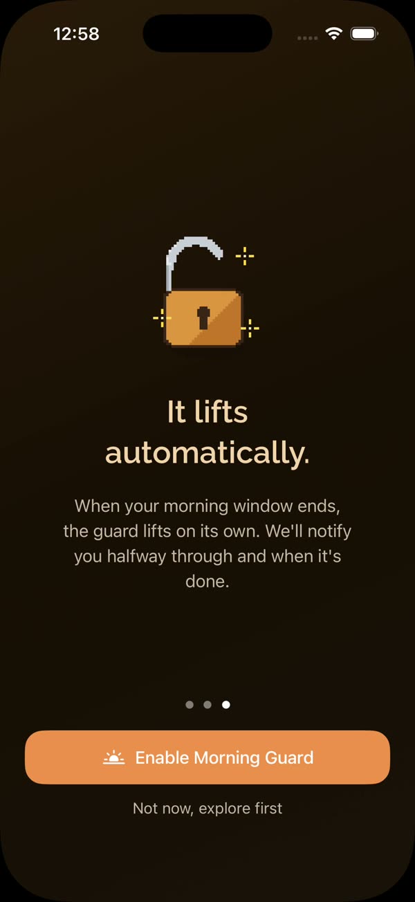 It lifts on its own when the window ends.